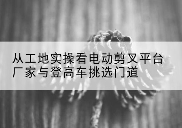 信都电动剪叉升降平台厂家-从工地实操看电动剪叉平台厂家与登高车挑选门道